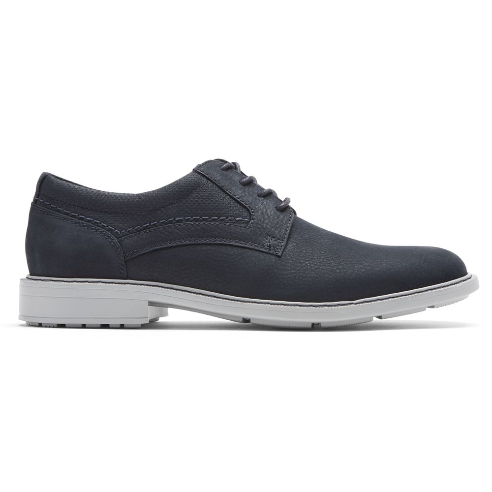 Rockport Canada Tanner Plain Toe - Mens Oxfords Navy (FQV943572)